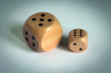 Logo trade promotional merchandise photo of: Schima wooden dice 3cm dia