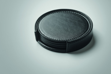 Logo trade promotional products image of: Set of 4 PU coasters
