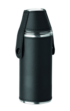 Logo trade promotional giveaways image of: Hip flask with shot cups