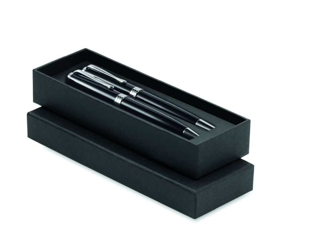Logo trade business gifts image of: Ball pen and roller set