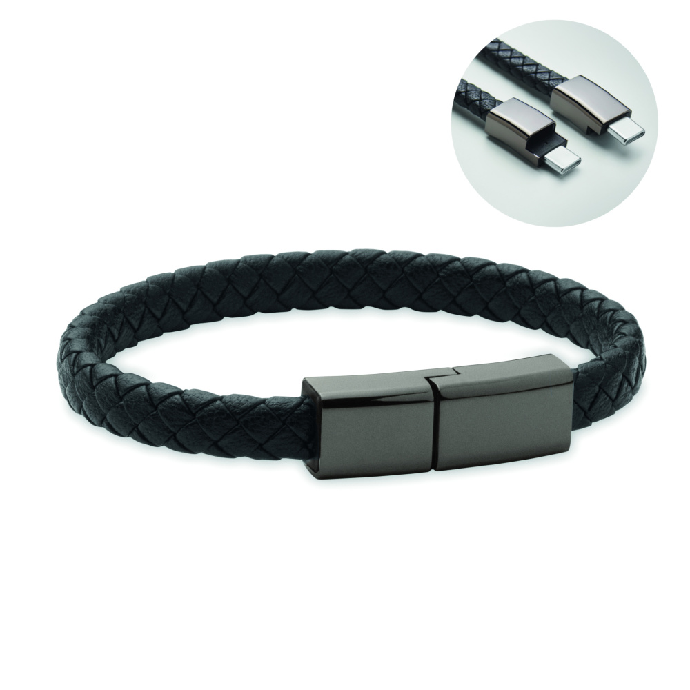 Logo trade promotional product photo of: Braided bracelet cable type-C