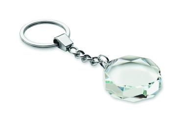 Logo trade promotional products image of: Glass round award key ring