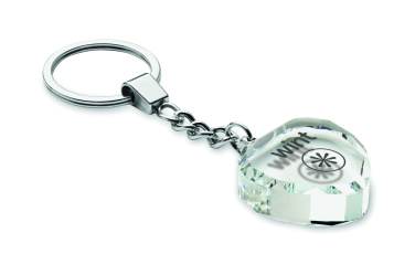 Logotrade advertising product image of: Glass heart award key ring