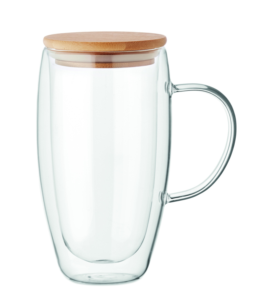 Logotrade advertising products photo of: Double wall glass mug 450ml