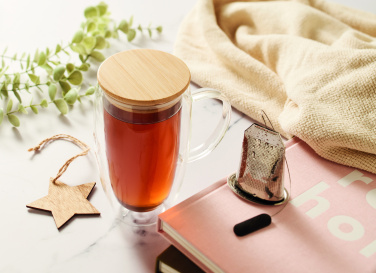 Logo trade promotional items image of: Double wall glass mug 450ml