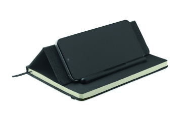 Logo trade advertising products image of: A5 notebook with phone holder