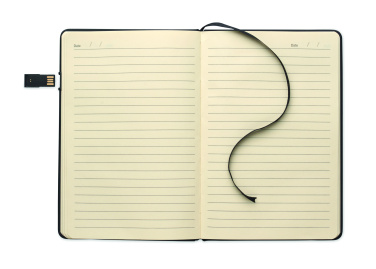 Logo trade promotional giveaways image of: A5 notebook w/ integrated USB