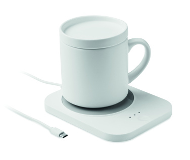 Logo trade business gift photo of: Wireless charger mug warmer set