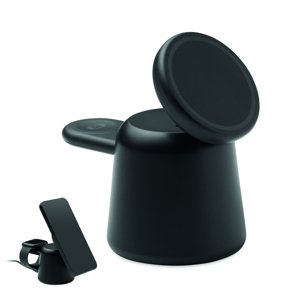 Logo trade promotional gifts image of: 3 in 1 wireless charger 15W