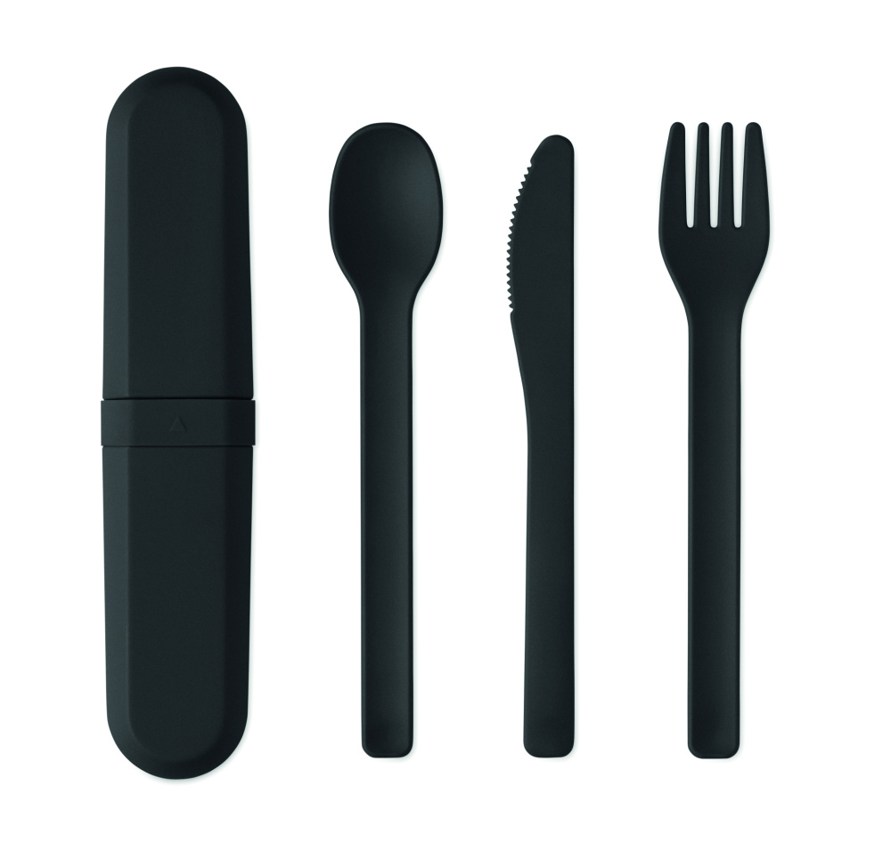 Logo trade business gift photo of: Cutlery set and case in PLA