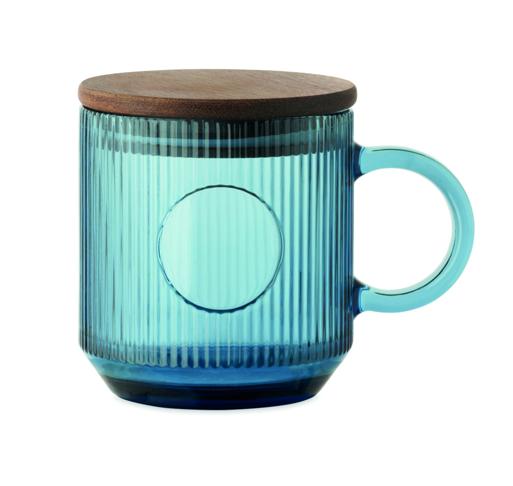 Logo trade advertising products picture of: Ribbed glass mug 300ml