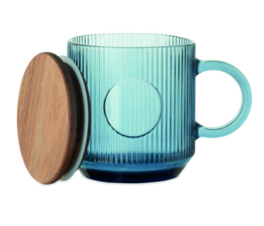 Logo trade business gift photo of: Ribbed glass mug 300ml
