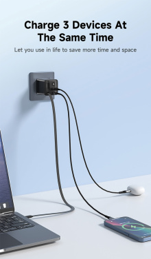 Logotrade promotional merchandise photo of: Urban Vitamin Mendocino 65W GaN charger retractable cable