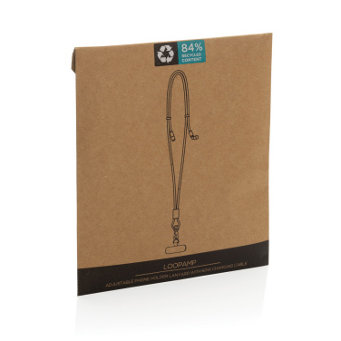 Logo trade promotional giveaway photo of: LoopAmp RCS RPET adjustable phone cord with 60W cable