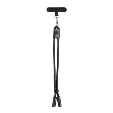 Logotrade corporate gift picture of: LoopAmp RCS RPET adjustable phone wrist strap 60W cable