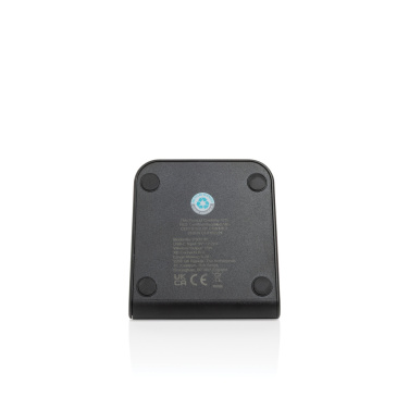 Logo trade corporate gift photo of: VoltPerch RCS recycled plastic 15W magnetic wireless charger
