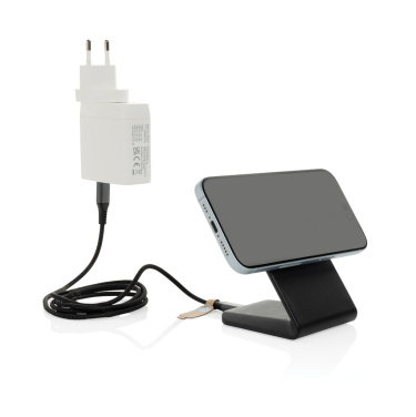 Logo trade corporate gift photo of: VoltPerch RCS recycled plastic 15W magnetic wireless charger