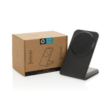 Logo trade promotional gifts picture of: VoltPerch RCS recycled plastic 15W magnetic wireless charger