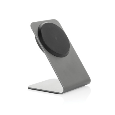 Logo trade business gifts image of: Terra aluminium 15W magnetic wireless charging phone stand