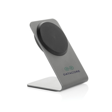 Logotrade promotional merchandise image of: Terra aluminium 15W magnetic wireless charging phone stand