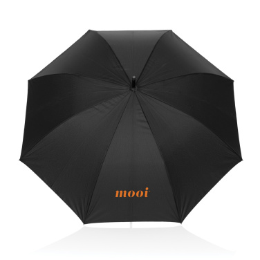 Logo trade promotional merchandise image of: Swiss Peak Vero Aware™ RPET 25” umbrella w luxe handle