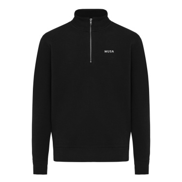 Logo trade promotional merchandise image of: IQONIQ Elgon recycled cotton quarter zip sweater