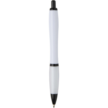 Logo trade business gift photo of: Nash recycled plastic ballpoint pen with black trims (black ink)