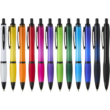 Logo trade advertising products image of: Nash recycled plastic ballpoint pen with black trims (black ink)