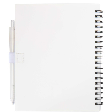 Logotrade promotional merchandise picture of: Niove recycled plastic soft cover notebook and ballpoint pen set (blue ink)