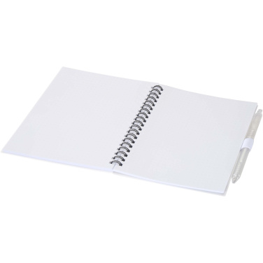 Logotrade promotional items photo of: Niove recycled plastic soft cover notebook and ballpoint pen set (blue ink)