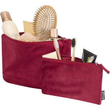 Logo trade promotional products picture of: Swift GRS recycled velvet toiletry bag set