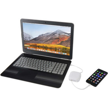 Logotrade promotional gift picture of: Gloas 5-in-1 recycled retractable data sync and 100W fast charge cable with smartphone tool kit