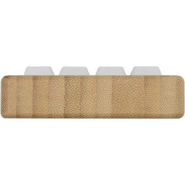 Logo trade promotional giveaway photo of: Algol recycled plastic phone stand and fidget toy with bamboo details