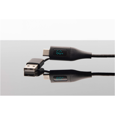 Logo trade corporate gift photo of: SCX.design C51 60W 5-in-1 rPET fast charging cable with display