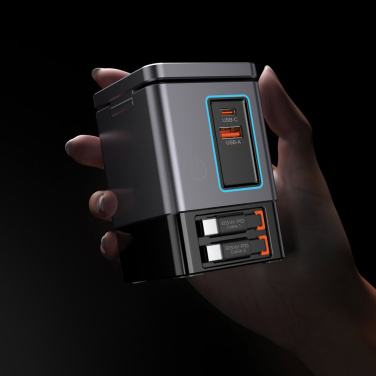 Logo trade promotional items image of: Urban Vitamin Sacramento 105W GAN charger+retractable cables