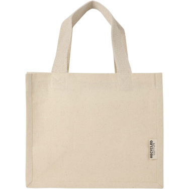 Logo trade promotional products image of: Odessa 220 g/m² GRS recycled cotton mini gusset tote bag 9L