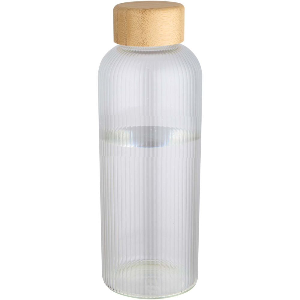 Logotrade corporate gift image of: Mirage 650 ml single-walled borosilicate glass bottle with bamboo lid