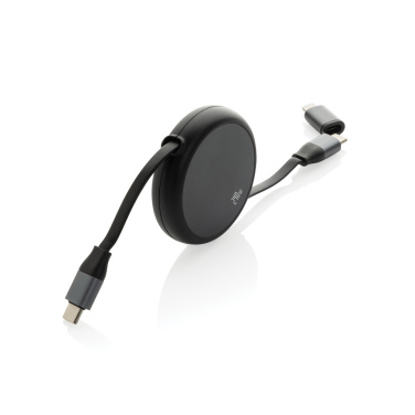 Logo trade promotional gifts picture of: Terra RCS recycled aluminium retractable 240W 2-in-1 cable