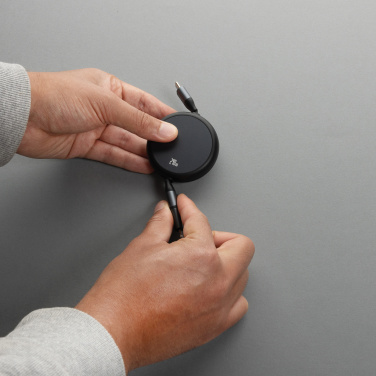 Logotrade promotional giveaway image of: Terra RCS recycled aluminium retractable 240W 2-in-1 cable