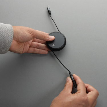 Logo trade promotional giveaways image of: Terra RCS recycled aluminium retractable 240W 2-in-1 cable