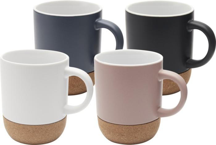 Logo trade promotional giveaway photo of: Billie 300 ml ceramic mug with cork details and matt finish