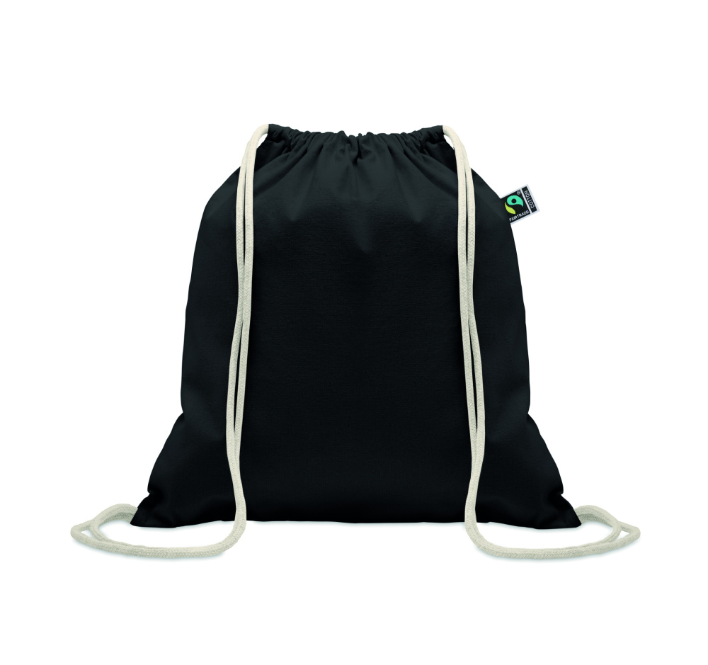 Logo trade promotional items picture of: Drawstring bag Fairtrade 180gr