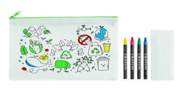 Logo trade advertising products image of: Pencil case with 4 crayons