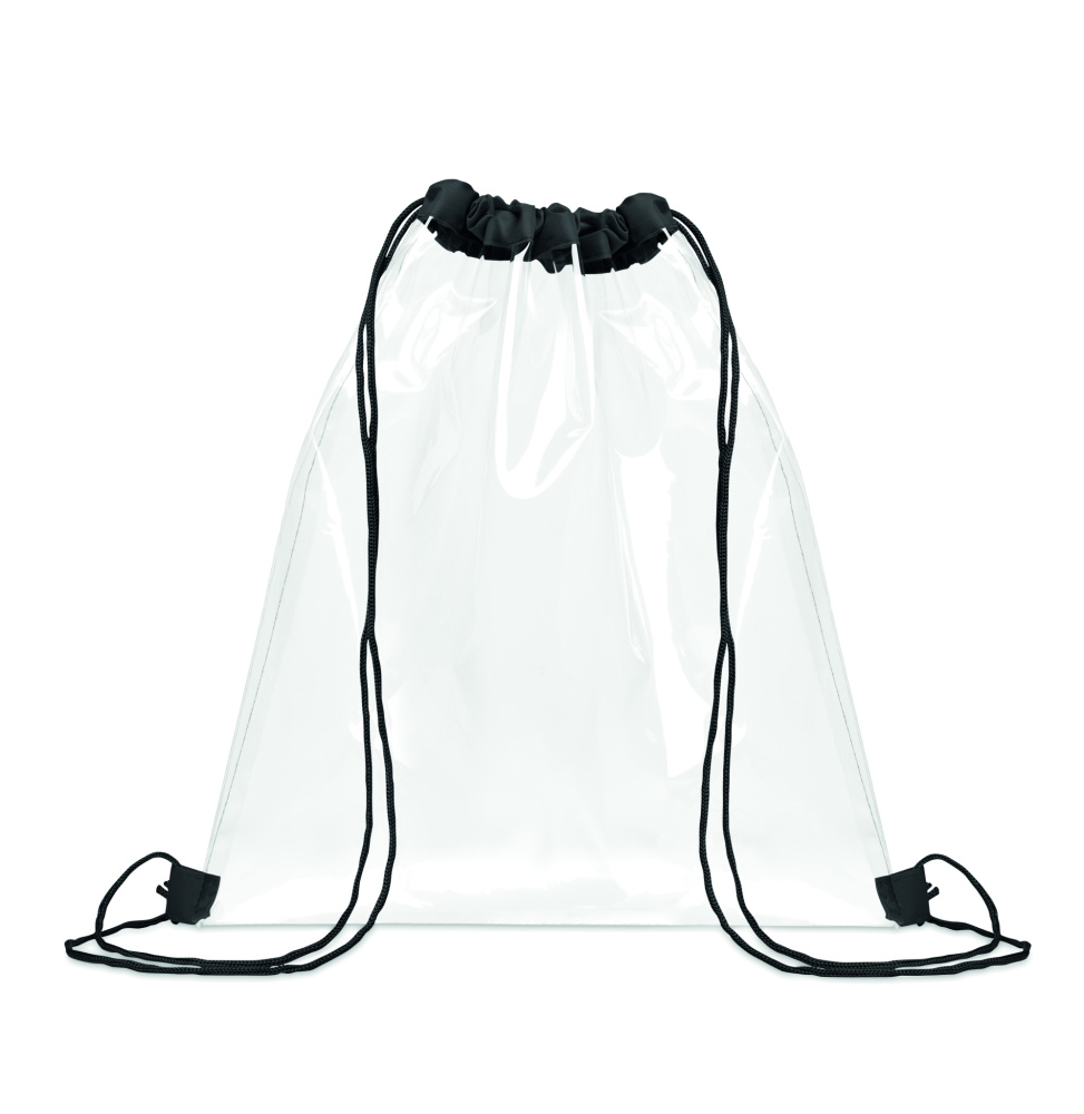 Logo trade promotional merchandise picture of: Transparent drawstring bag