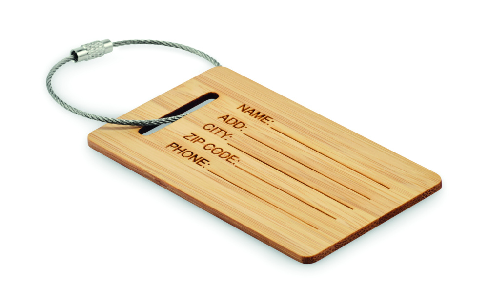 Logotrade promotional giveaway image of: Bamboo luggage tag