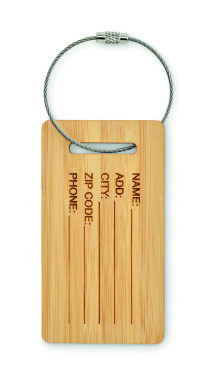 Logo trade promotional gift photo of: Bamboo luggage tag