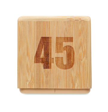 Logotrade corporate gift picture of: Bamboo twist snooze timer