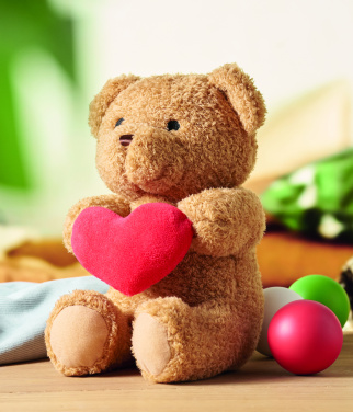 Logo trade advertising product photo of: Teddy bear with heart 23cm