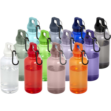 Logotrade promotional gift picture of: Oregon 400 ml RCS certified recycled plastic water bottle with carabiner