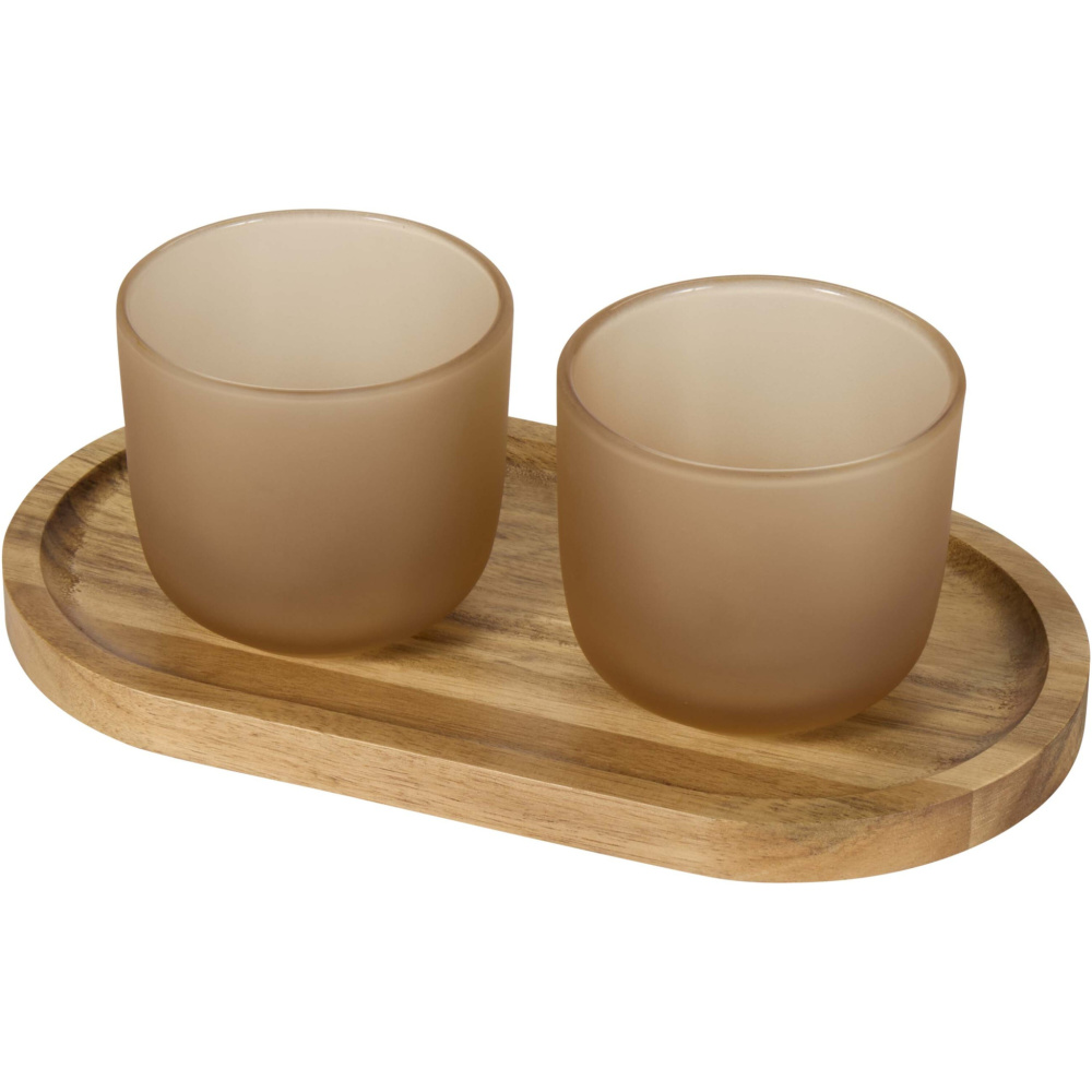Logotrade promotional giveaway picture of: Male wooden serving tray and glass cups set